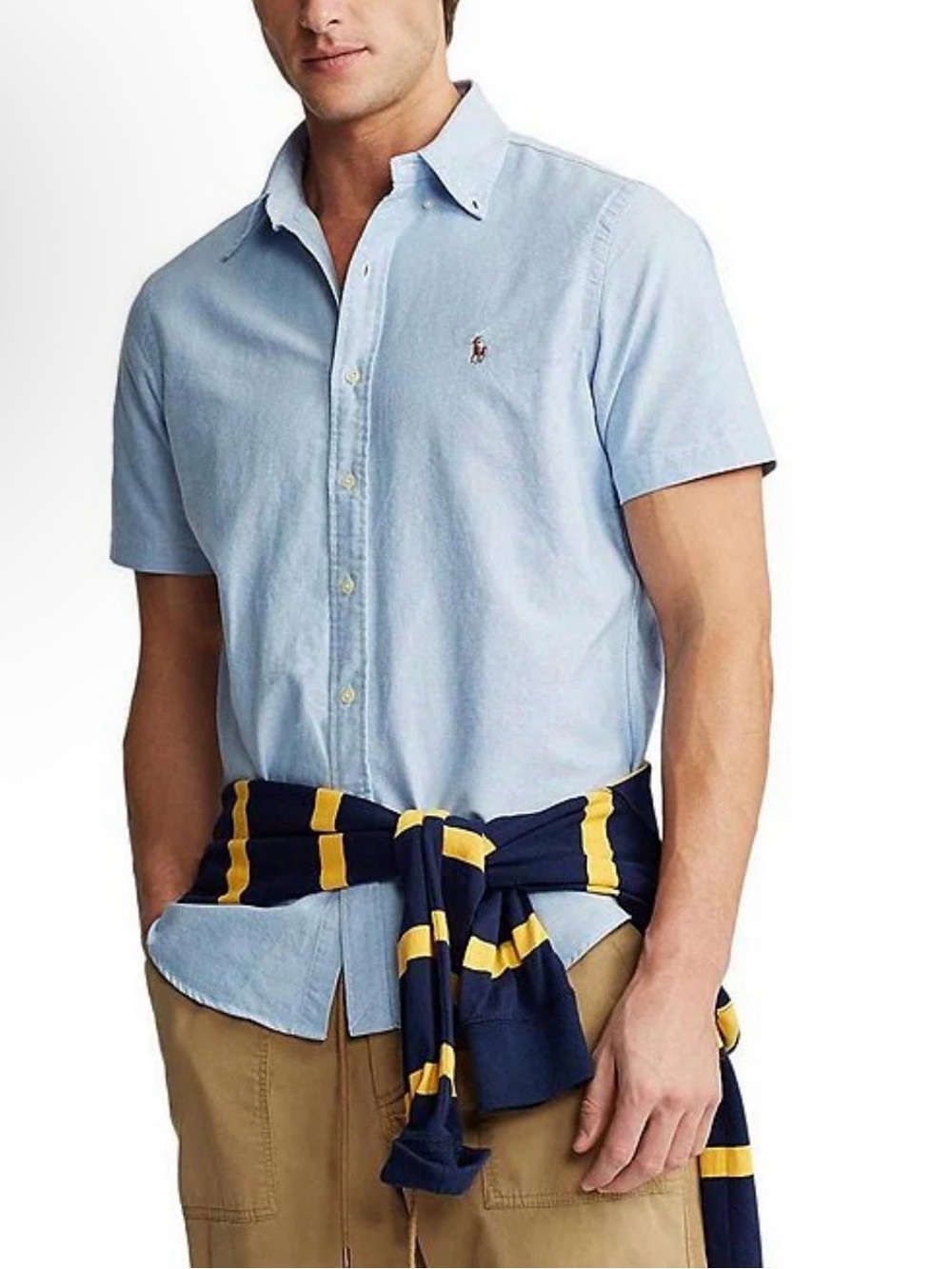 Polo by Ralph Lauren Short-Sleeve Oxford Shirt - Light Blue